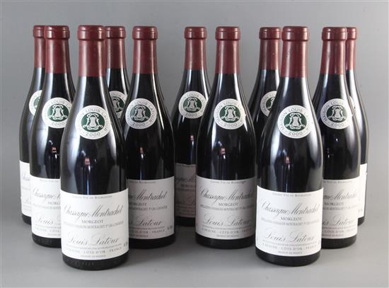 Eleven bottles of Chassagne Montrachet, Morgeot Louis Latour, 2000.